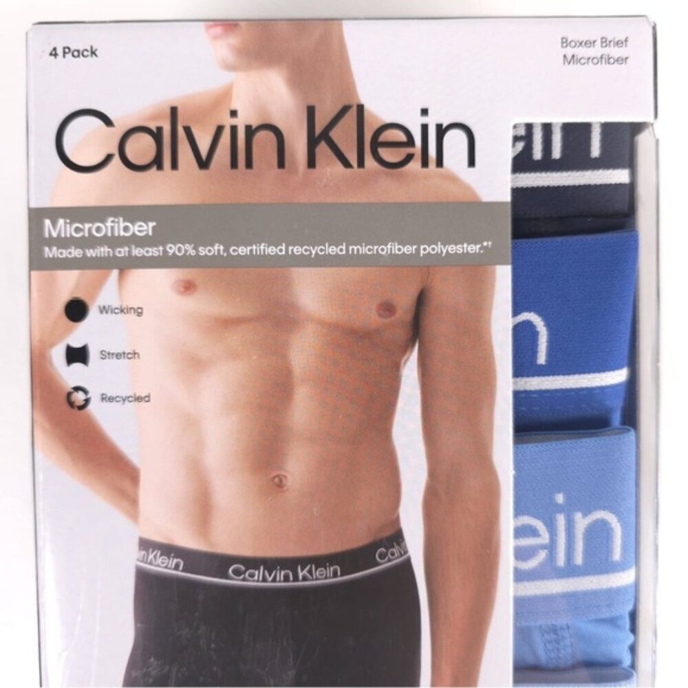CALVIN KLEIN 4 Pack Boxer Brief Microfiber Wicking NP2756R-460 LARGE